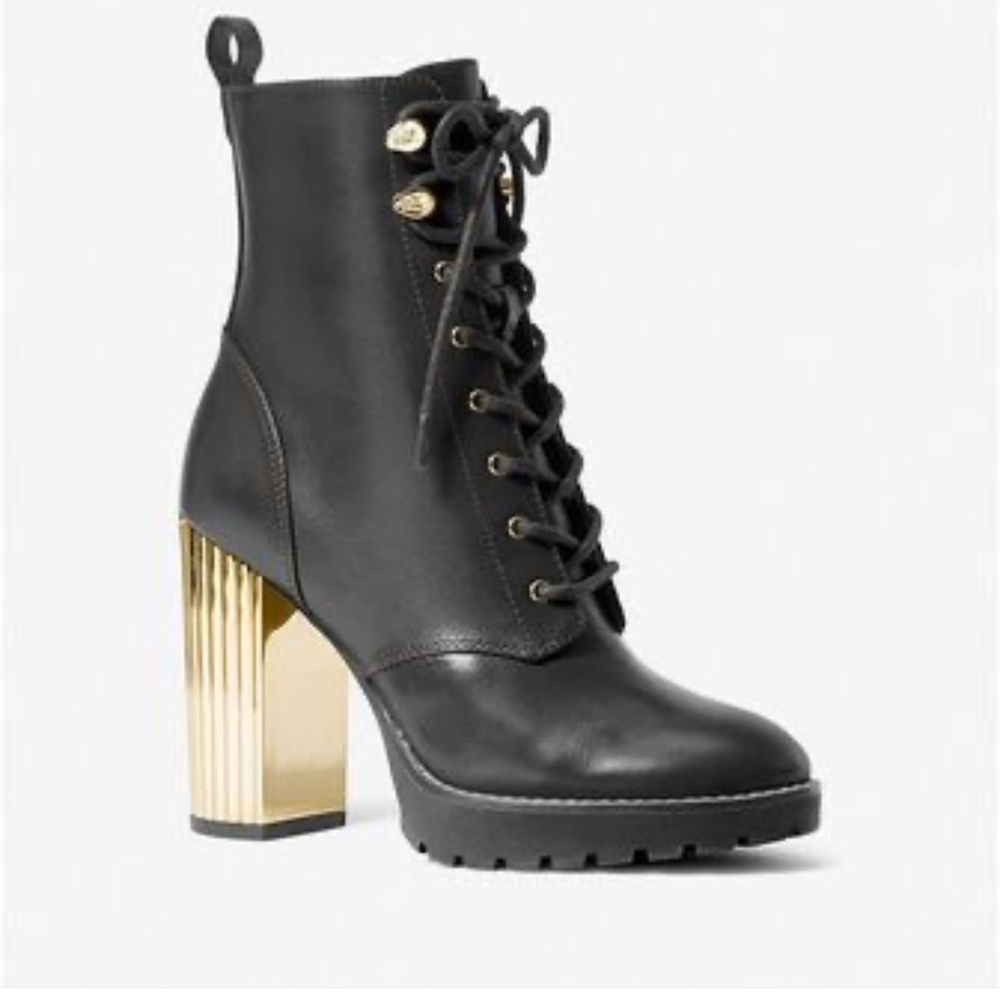 Michael Kors Porter Women’s Leather Ankle Combat & Lace-Up Boots ✨brand new✨